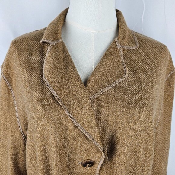 Trixi Schober Cashmere Blazer Jacket Sz 14 Tan Germany Luxury Minimalist Casual - Picture 2 of 11
